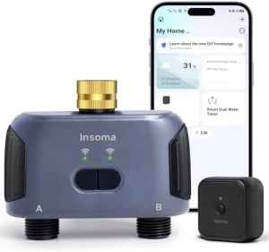 2 Zones WiFi Water Timer Brass Inlet — Irrigation System, Insoma