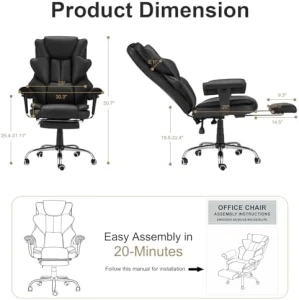 Ergonomic Office Chair with Heated Massage Function — Massage Chairs, ALYEEPLOR
