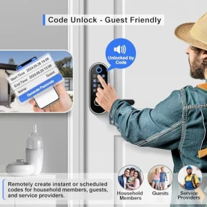 Fingerprint Smart Lock with Handle & Keypad — Smart Lock, samtechT