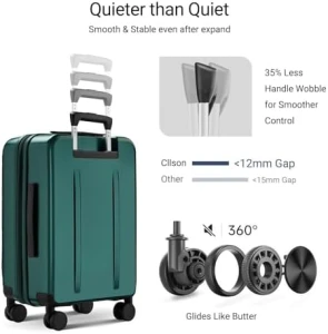 Carry On Luggage with Top Opening, Expandable with Front Pocket and USB Charging Port — Smart Luggage, cllson
