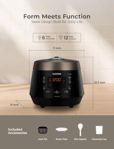 High Pressure Rice Cooker 6-Cup Uncooked / 12-Cup Cooked — Multicooker, CUCKOO