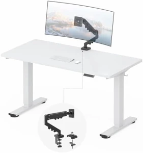 Whole-Piece Standing Desk with Clamp Power Strip, 55 x 28 — Standing Desk, FLEXISPOT