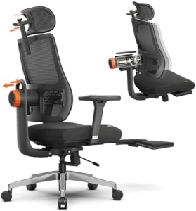 Ergonomic Office Chair with Adaptive Lumbar Support, Footrest, 4D Armrest, Adjustable Seat Depth & Height — Smart Chairs, NEWTRAL