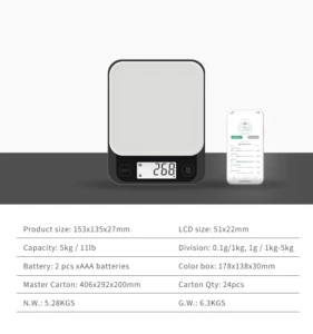 Smart Kitchen Scale for Weight Loss & Cooking — Smart Scale, HAIZHIHUI