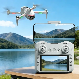 WiFi FPV with LCD Screen Controller HD Dual Camera Servo Gimbal 360° Obstacle Avoidance Brushless Foldable — Drone, JJRC