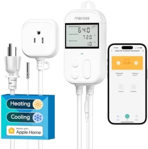 Smart Temperature Controller with Wi-Fi Thermostat and Outlet — Smart Thermostat, meross