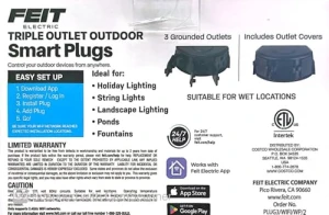 Triple Outlet Outdoor Smart Plugs, 2-Pack — Smart Plug, Feit Electric