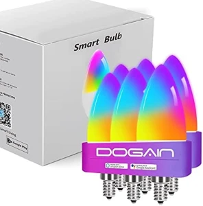 Smart Light Bulbs E12 Base LED Light Bulb Color Changing WiFi-Bluetooth Lights — Smart Light Bulb, DOGAIN