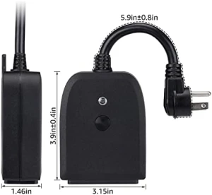 WiFi Outdoor Smart Plug, 2 Independently Control Sockets Power Outlet — Smart Plug, TORCHSTAR