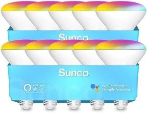 BR30 Alexa Smart Flood Light Bulb, Color Changing LED Recessed WiFi Bulb — Smart Light Bulb, Sunco