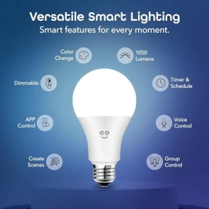 PRISMA 1050 Wi-Fi LED Light Bulb, Multicolor (2700K): Dimmable LED, A21, 75-Watt Equivalent — Smart Light Bulb, Geeni