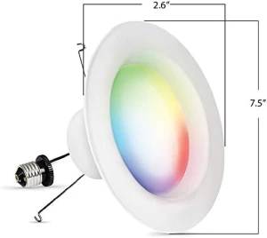 Smart Recessed Downlights, 5-6 Inch, Wi-Fi LED, Dimmable Color-Changing, 1000 Lumens — Smart Light Bulb, Feit Electric