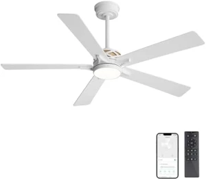 Smart Ceiling Fan with Lights and 3 Downrods — Smart Fan, WINGBO