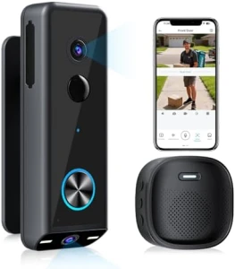 Doorbell Camera Wireless, 2K HD Dual Cameras & Head-to-Toe View, Battery Powered/Wired — Video Doorbell, KAMEP