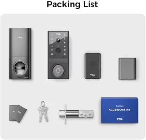 Security Video Smart Lock, 3-in-1 2K Camera, Doorbell & Fingerprint Keyless Entry Door Lock — Smart Lock, TCL