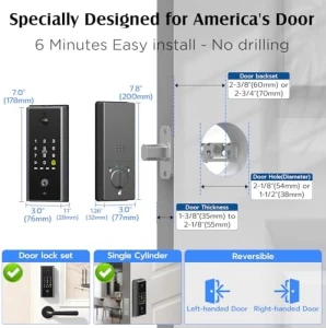 WiFi Door Lock with Camera- Video Doorbell, Deadbolt Smart Lock with RFID Fingerprint Keypad Code, Electronic Digital... — Smart Lock, Dhiedas