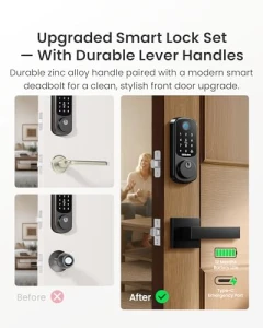 B200 Fingerprint Smart Lock with 2 Lever Handles — Smart Lock, DESLOC