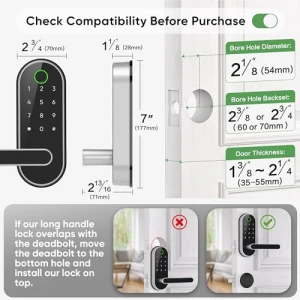 Keyless Entry Fingerprint Digital Smart Lock with Handle & Keypad — Smart Lock, Dermum