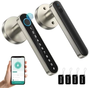 Smart Door Lock Fingerprint, Keyless Entry Door Lock with Handle — Smart Lock, TMEZON