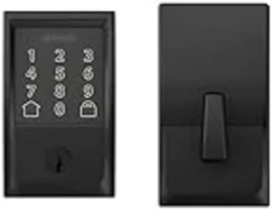 Encode Wi-Fi Smart Lock with Century Handleset Entry Set for Front Door, Matte Black — Smart Lock, SCHLAGE