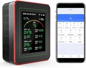 Professional 15-in-1 Air Quality Monitor with Smartphone APP — Air Quality Monitor, Sonovara