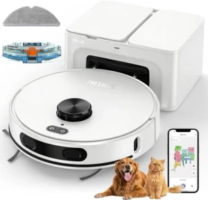 Robot Vacuum and Mop Combo, Self-Emptying with Smart Mapping — Robot Vacuum, SHELIKI