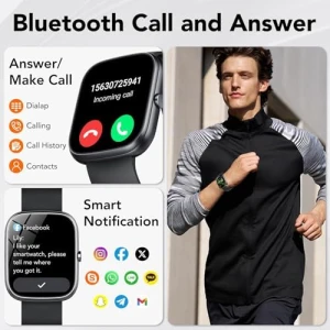 Smart Watch with Answer/Make Calls, Heart Rate/Sleep Monitor, IP68 Waterproof, 115+ Sports Activity Trackers — Fitness Tracker, taopodo