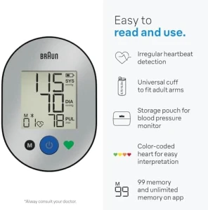 Upper Arm Blood Pressure Monitor with Bluetooth — Blood Pressure Monitor, Braun