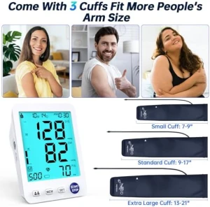 Upper Arm Electronic Blood Pressure Monitor with 3 Size Cuffs — Blood Pressure Monitor, Visit the ADKING Store