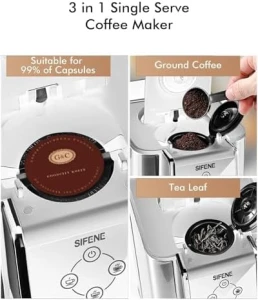 3-in-1 Single Serve Drip Coffee Machine — Coffee Maker, SIFENE