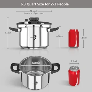 6.3 QT Stainless Steel Pressure Cooker — Multicooker, TIBORANG