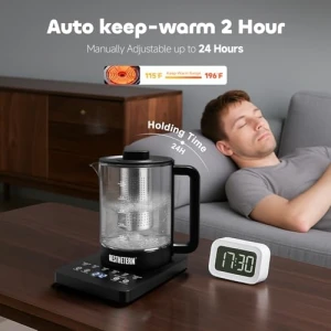 Electric Tea Kettle with Infuser Temperature Control and Automatic Shut Off 24 H Keep Warm — Electric Kettle, Aesthetern