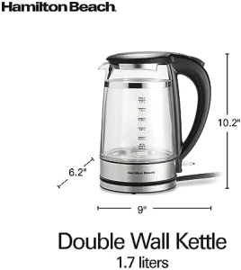 Double Wall 1.7L Electric Kettle — Electric Kettle, Hamilton Beach