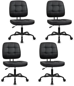 Armless Home Office Chair, Small Ergonomic Mesh Back Desk Chair with Lumbar Support and Wheels — Smart Chairs, CLATINA