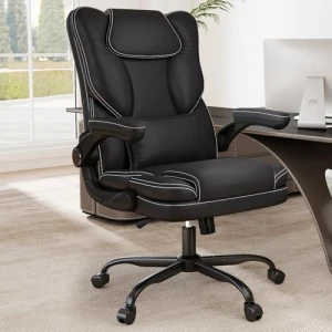 Ergonomic Office Chair with Flip-up Armrests, 300lbs Mid Back Computer Office Desk Chair with Lumbar Support, Executive... — Smart Chairs, Box DesignLab