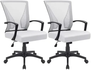 Mid Back Swivel Office Chair with Lumbar Support and Armrest — Smart Chairs, Furmax