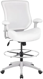 400lbs Mid Back Mesh Ergonomic Drafting Chair for Standing Desk Office Wide Chair with Built-in Lumbar Support, Big... — Smart Chairs, BOLISS