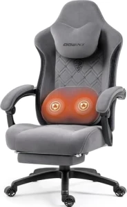 Fabric Gaming Chair with Heated Massage Lumbar Support — Massage Chairs, Dowinx