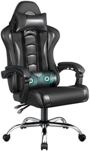 Gaming Chair with Headrest and Massage Lumbar Support — Smart Chairs, Yaheetech