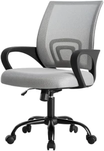 Home Office Chair - Ergonomic Mid Back Mesh Desk Chair with Lumbar Support & Rocking Mode — Smart Chairs, DUMOS
