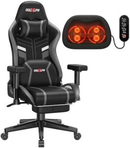 3D Kneading Massage Gaming Chair with Footrest — Massage Chairs, Douxlife