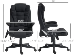 6 Point Vibrating Massage Office Chair with Heat — Massage Chairs, HOMCOM