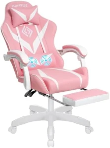 Gaming Chair with Massage Ergonomic Computer Chair with Footrest and Lumbar Support Reclining PC Game Chair — Massage Chairs, VANSPACE