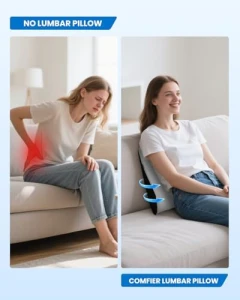 Lumbar Support Pillow with Heat and Vibration — Massage Chairs, COMFIER