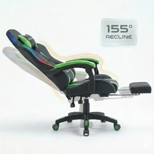 Gaming Chair with RGB LED Lights, Footrest, Lumbar Support & Headrest — Smart Chairs, Yardlift