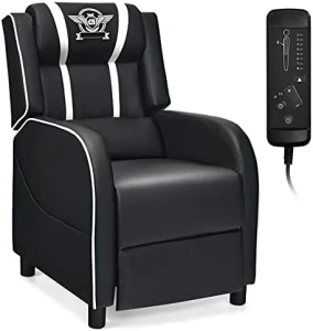 Gaming Recliner Chair with Massage and Footrest — Massage Chairs, Giantex