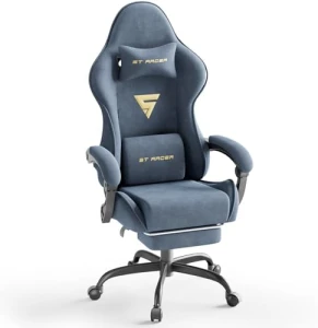 Velvet Fabric Gaming Chair with Footrest — Smart Chairs, Soontrans