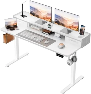 Electric Standing Desk with 2 Drawers, Adjustable Height Computer Desk with Storage — Standing Desk, Homall