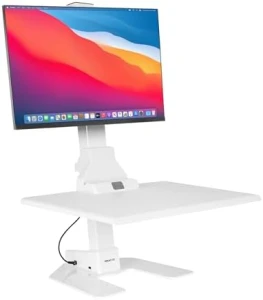 Electric Standing Desk Converter with Dual Monitor Mounts — Standing Desk, Mount-It!