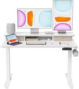 Electric Standing Desk with Dual Drawers — Standing Desk, BANTI